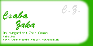 csaba zaka business card